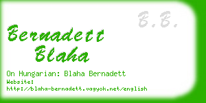 bernadett blaha business card